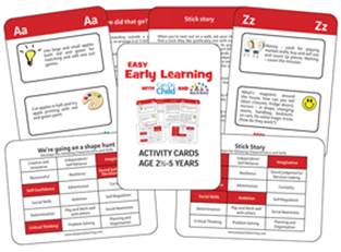 Easy Early Learning EYFS Activity cards to inspire Nurseries, Playgroups, Childminders, Parents, and Home schoolers 